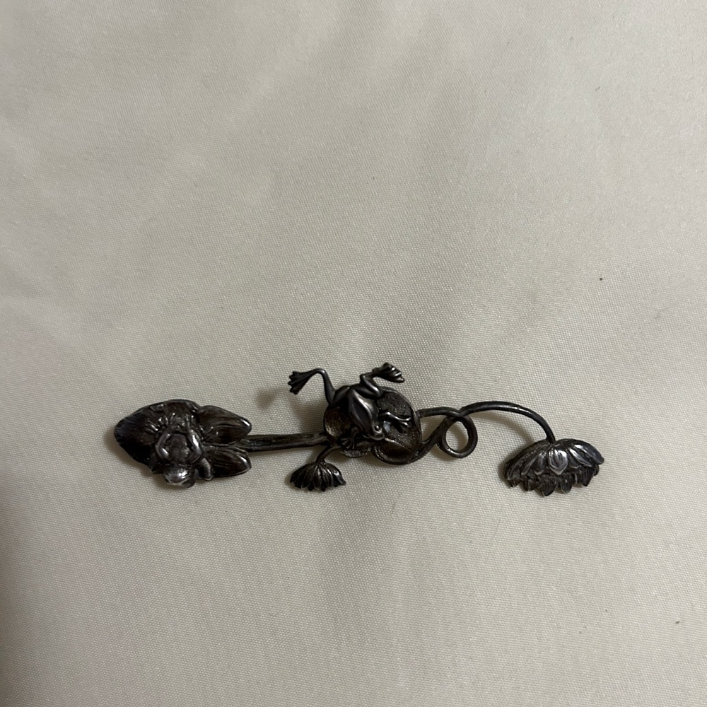 Antique pin frog on Lilly pad